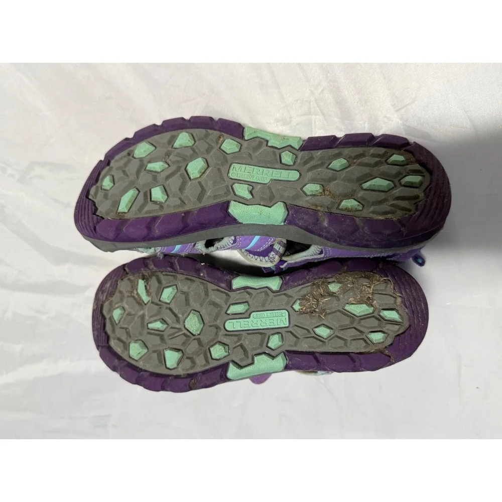 Merrell Hydro Hiker Sandal Purple Teal Leather Girls Kids Size 4M MY53377